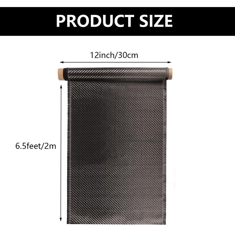 Caliwill Carbon Fiber Fabric Roll 6.5ft x 12”Fabric Mesh Carbon Fiber Cloth Carbon Fiber Sheet Pure Fabric Roll for Cars for Structural Reinforcement on Concrete Walls, Basements, Boats DIY Projects - Image 5